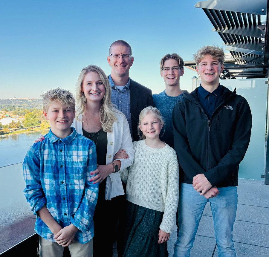 David Schrock with his family