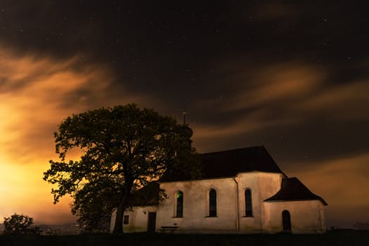 night-house-stars-church