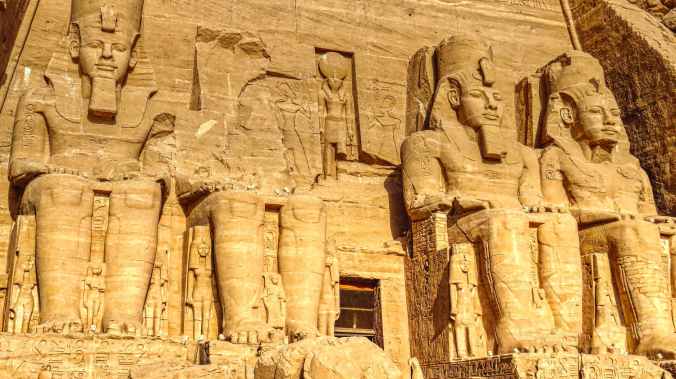 statues of ramses in abu simbel temple