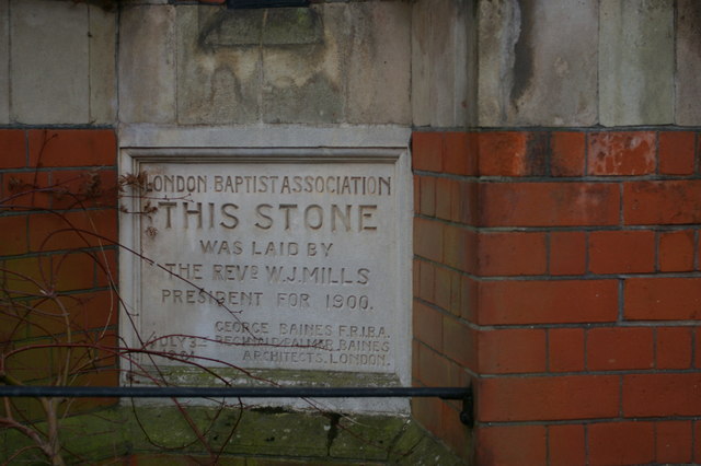 Foundation stone, Muswell Hill Baptist Church